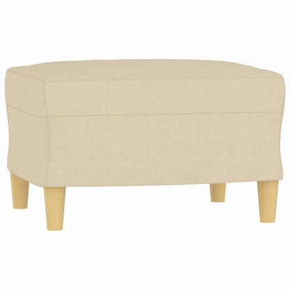 3-tlg. Sofagarnitur mit Kissen Creme Stoff