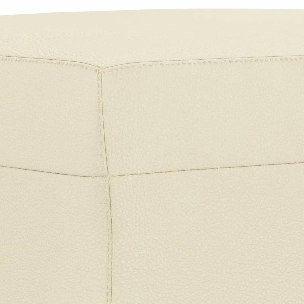 4-tlg. Sofagarnitur mit Kissen Creme Kunstleder