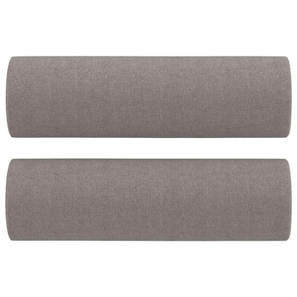 3-tlg. Sofagarnitur mit Kissen Taupe Stoff