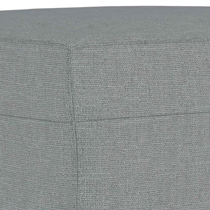 3-tlg. Sofagarnitur mit Kissen Hellgrau Stoff