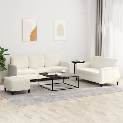 3-tlg. Sofagarnitur Creme Samt