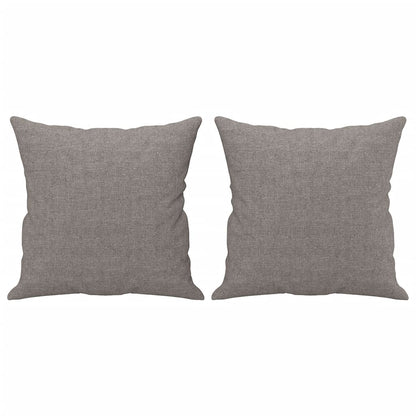 3-tlg. Sofagarnitur mit Kissen Taupe Stoff