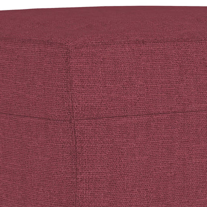 3-tlg. Sofagarnitur mit Kissen Weinrot Stoff