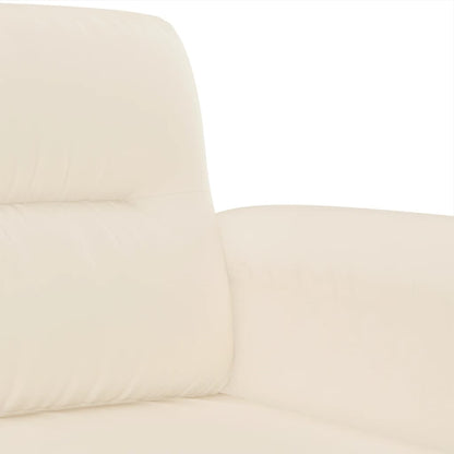 3-tlg. Sofagarnitur mit Kissen Beige Mikrofasergewebe