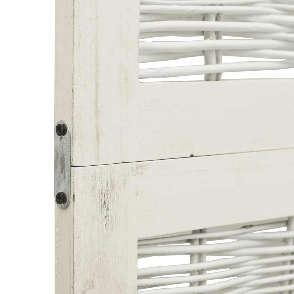 3-tlg. Raumteiler Weiß Massivholz Paulownia