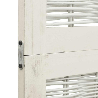 3-tlg. Raumteiler Weiß Massivholz Paulownia