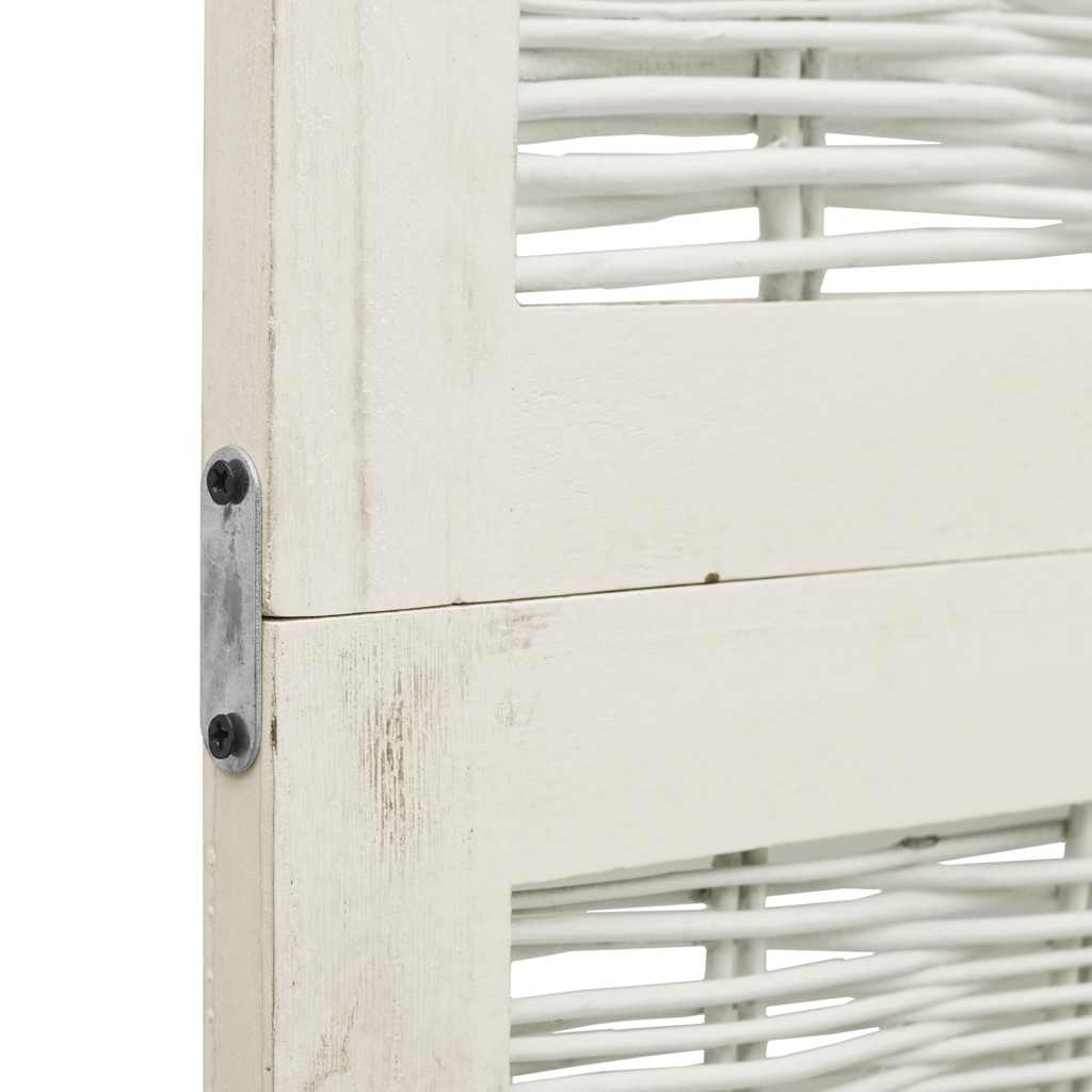 3-tlg. Raumteiler Weiß Massivholz Paulownia