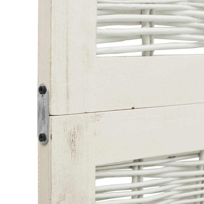 3-tlg. Raumteiler Weiß Massivholz Paulownia