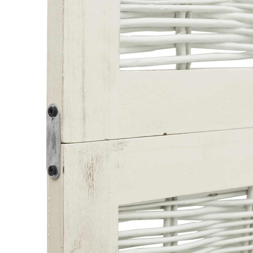 4-tlg. Raumteiler Weiß Massivholz Paulownia