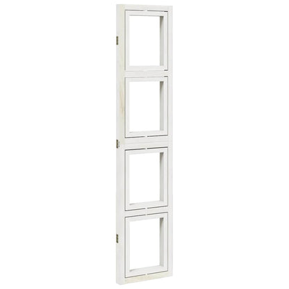 3-tlg. Raumteiler Weiß Massivholz Paulownia