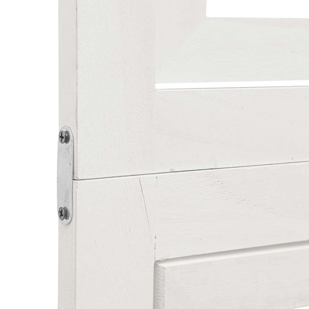 3-tlg. Raumteiler Weiß Massivholz Paulownia