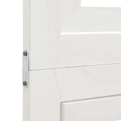 3-tlg. Raumteiler Weiß Massivholz Paulownia