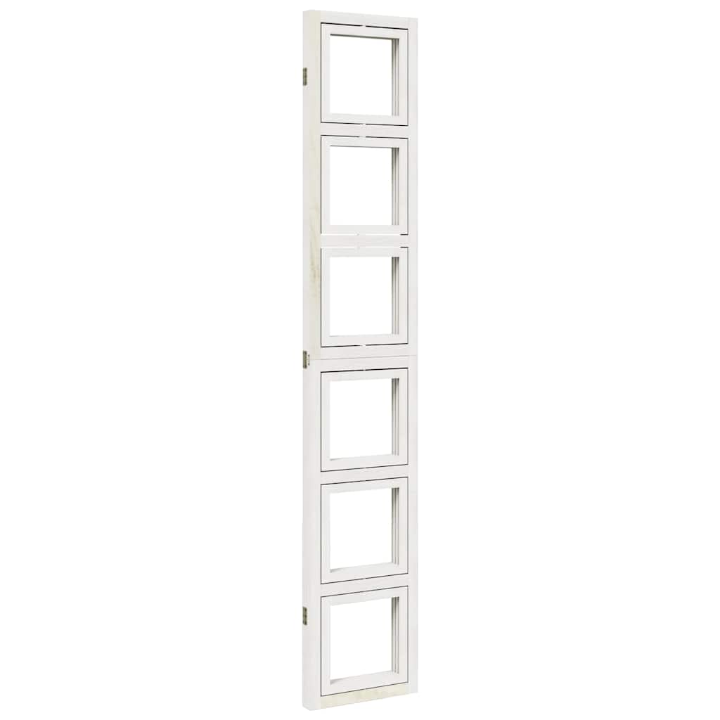 3-tlg. Raumteiler Weiß Massivholz Paulownia