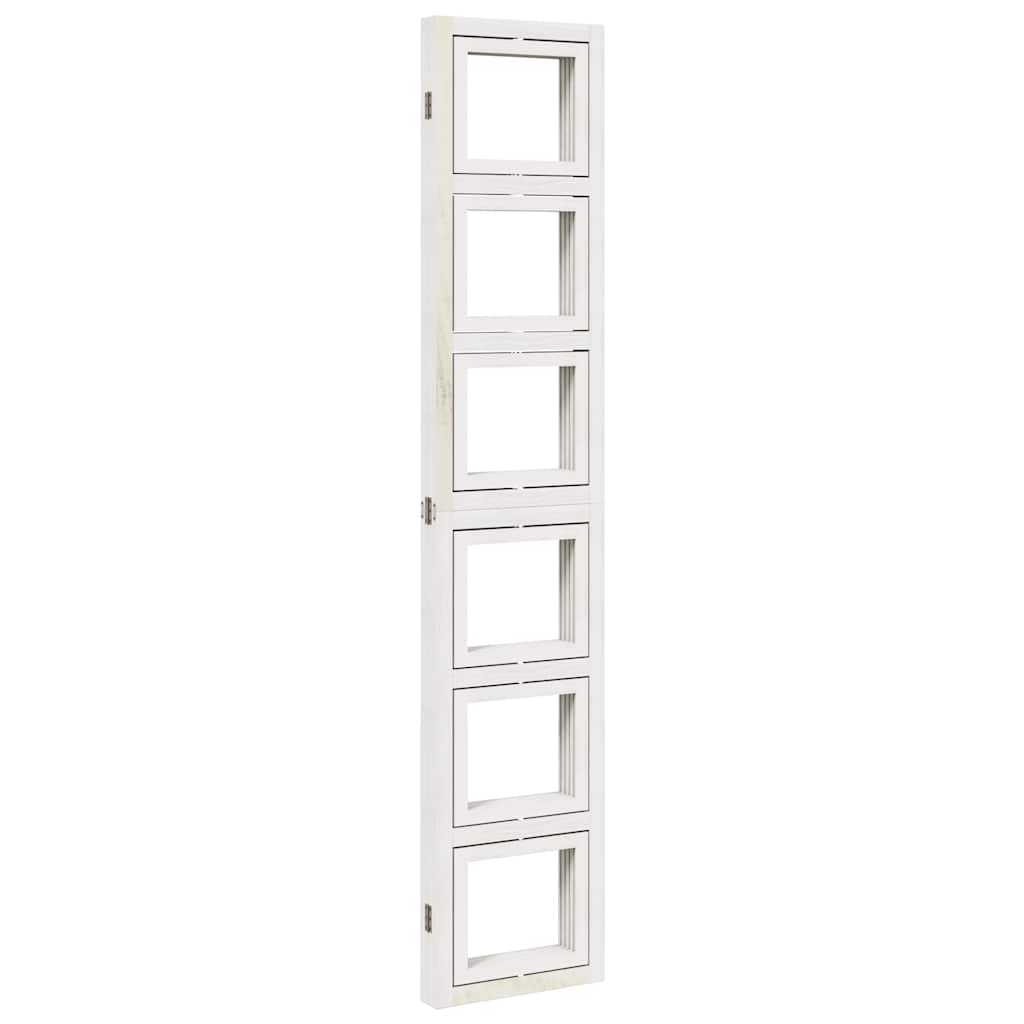 4-tlg. Raumteiler Weiß Massivholz Paulownia