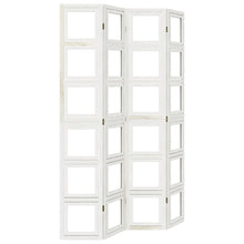 4-tlg. Raumteiler Weiß Massivholz Paulownia