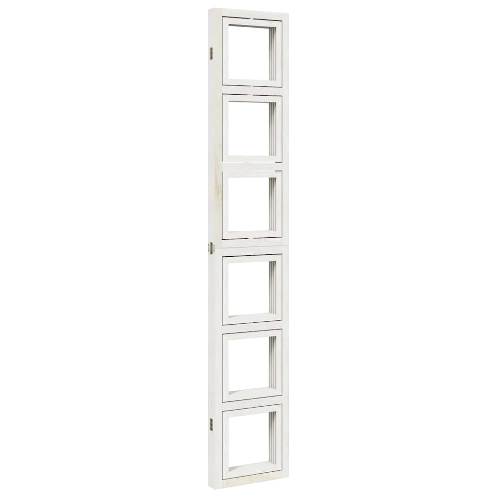 4-tlg. Raumteiler Weiß Massivholz Paulownia