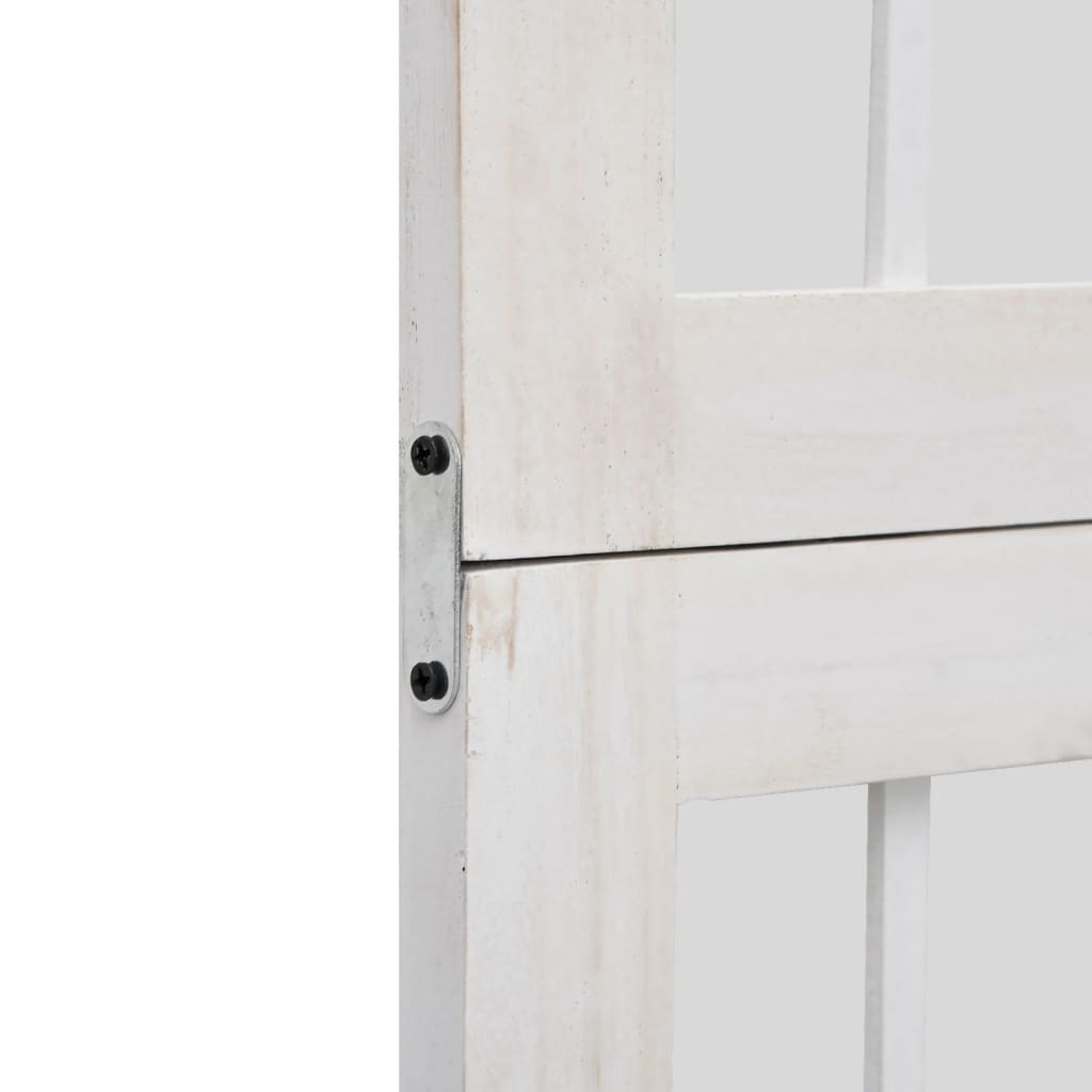 3-tlg. Raumteiler Weiß Massivholz Paulownia