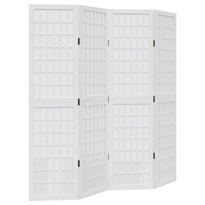 4-tlg. Raumteiler Weiß Massivholz Paulownia