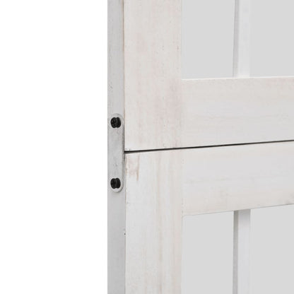 4-tlg. Raumteiler Weiß Massivholz Paulownia