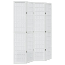 4-tlg. Raumteiler Weiß Massivholz Paulownia