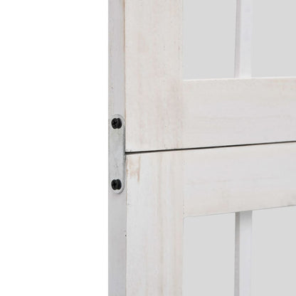 4-tlg. Raumteiler Weiß Massivholz Paulownia