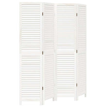 4-tlg. Raumteiler Weiß Massivholz Paulownia