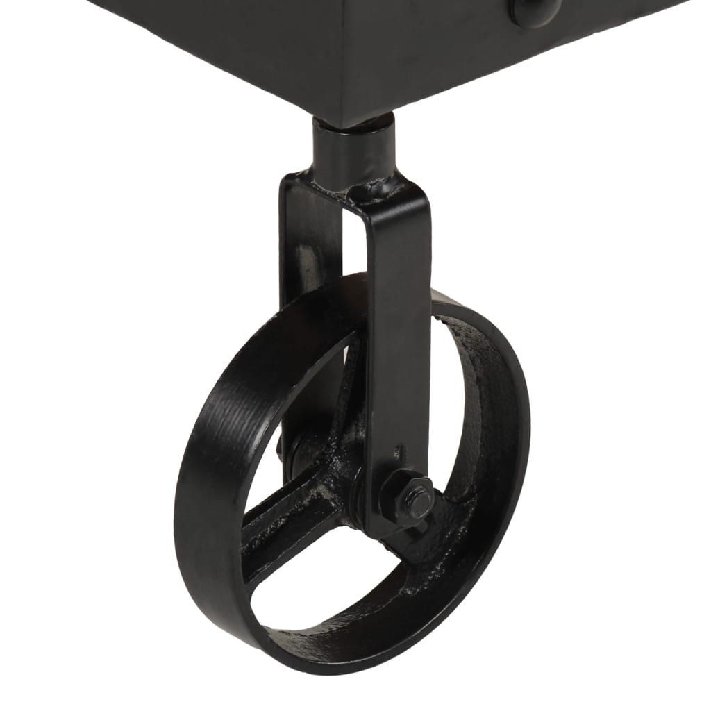 Couchtisch mit Rollen Altholz Massiv 100x55x26 cm