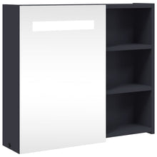 Spiegelschrank mit LED-Beleuchtung Grau 60x13x52 cm