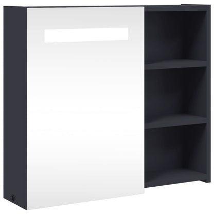 Spiegelschrank mit LED-Beleuchtung Grau 60x13x52 cm