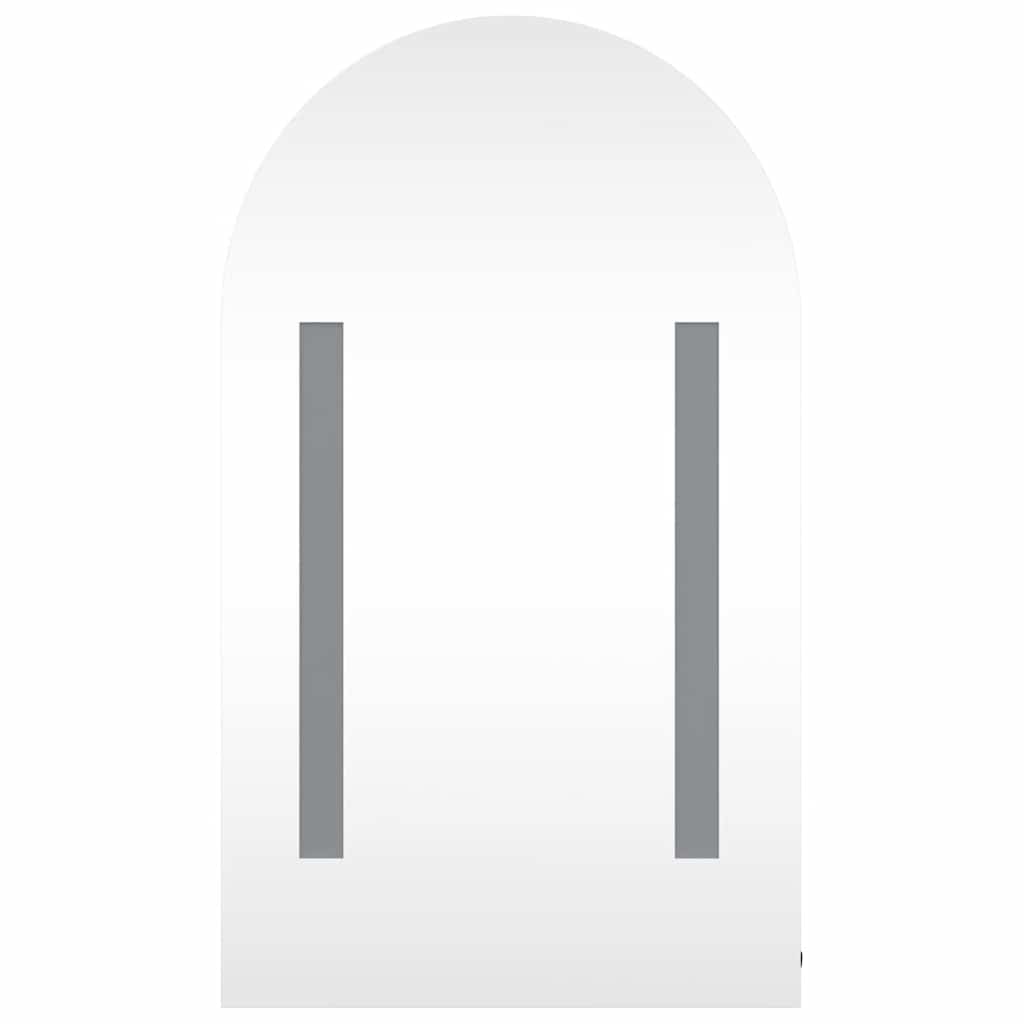 Spiegelschrank mit LED-Beleuchtung Gewölbt Schwarz 42x13x70 cm