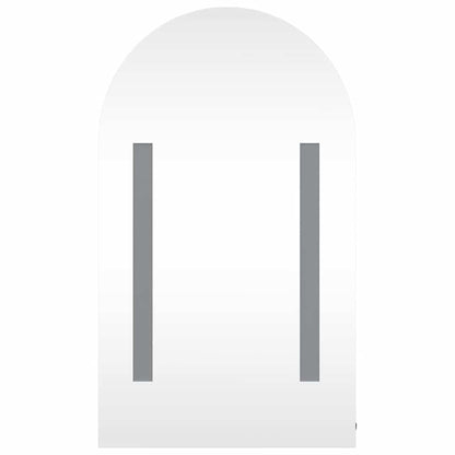 Spiegelschrank mit LED-Beleuchtung Gewölbt Schwarz 42x13x70 cm