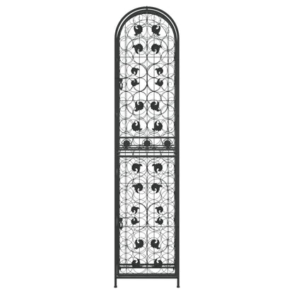 Weinregal für 73 Flaschen Schwarz 45x36x200 cm Schmiedeeisen