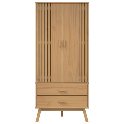 Kleiderschrank OLDEN Braun 76,5x53x172 cm Massivholz Kiefer