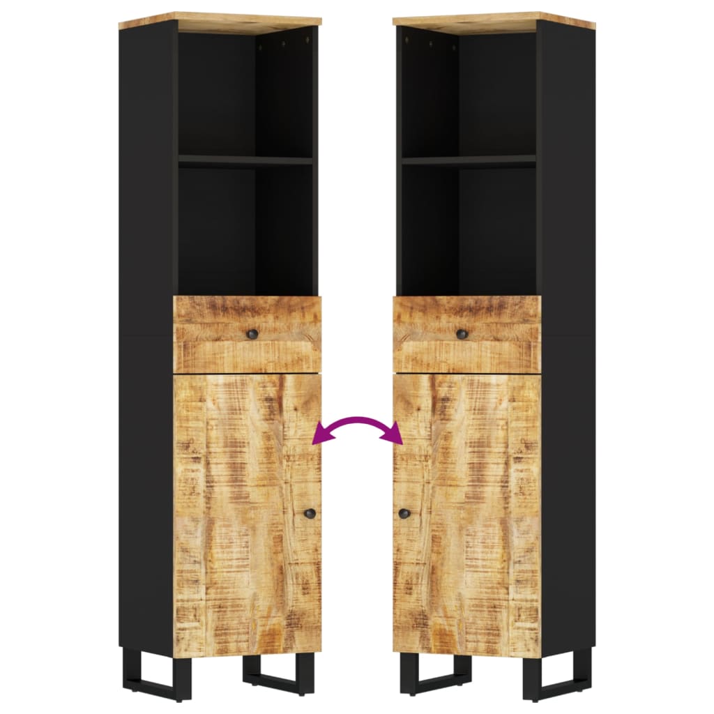 3-tlg. Badmöbel-Set Massivholz Mango