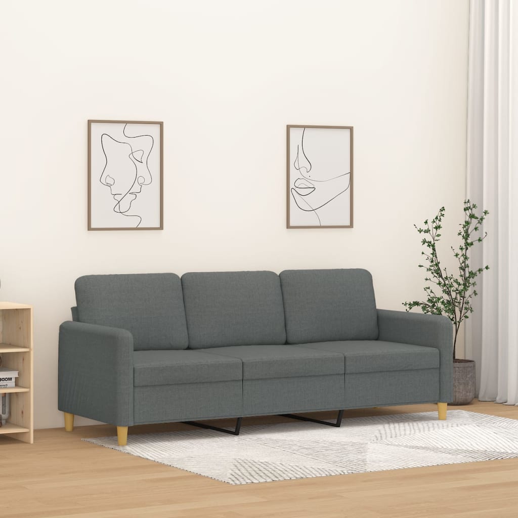 3-Sitzer-Sofa Dunkelgrau 180 cm Stoff