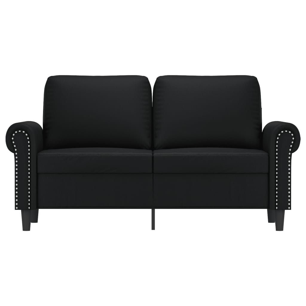 2-Sitzer-Sofa Schwarz 120 cm Kunstleder