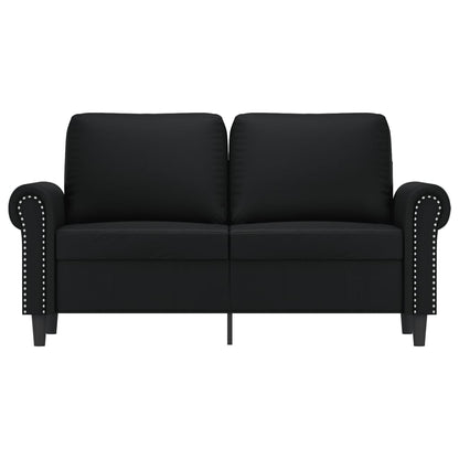2-Sitzer-Sofa Schwarz 120 cm Kunstleder