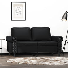 2-Sitzer-Sofa Schwarz 120 cm Kunstleder