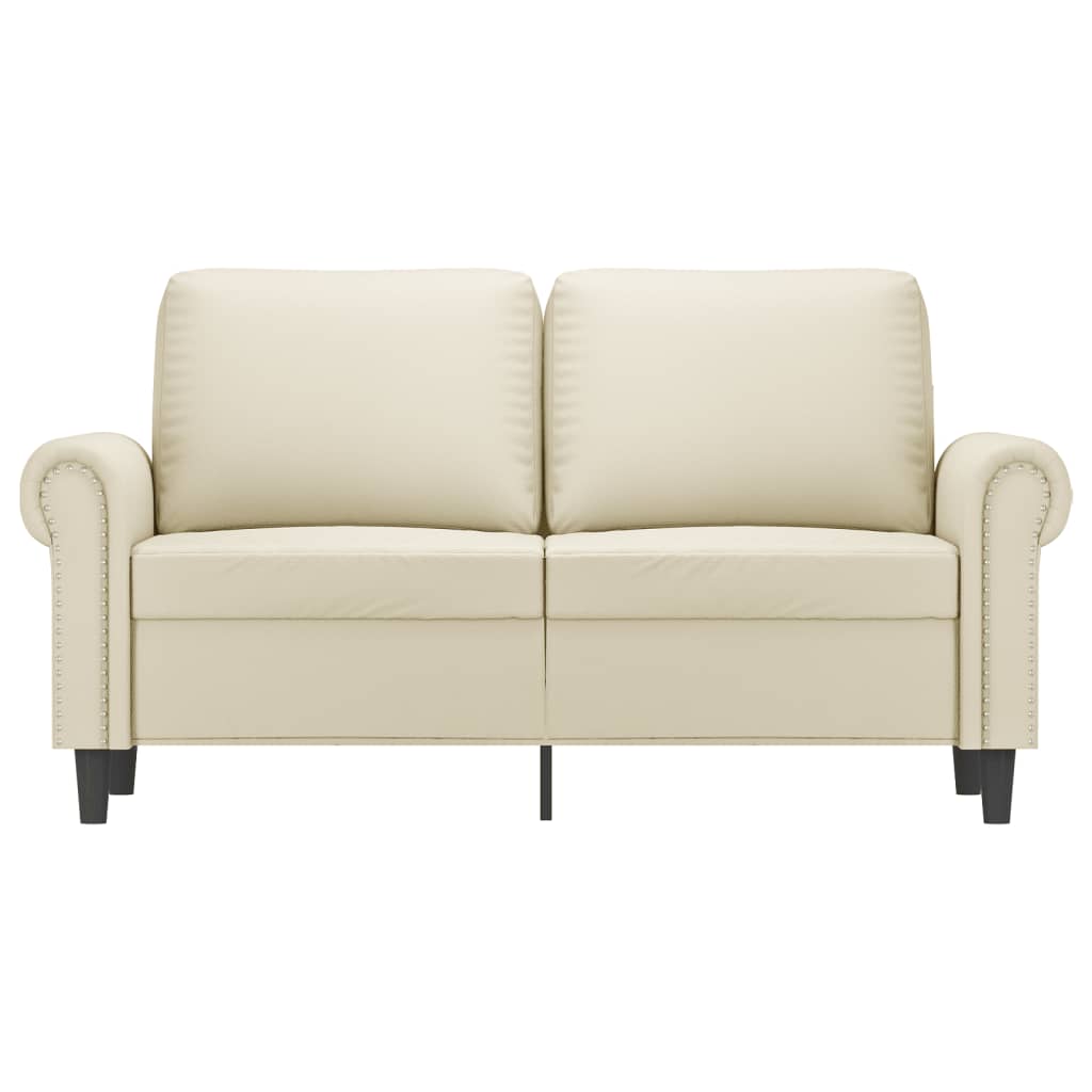 2-Sitzer-Sofa Creme 120 cm Kunstleder