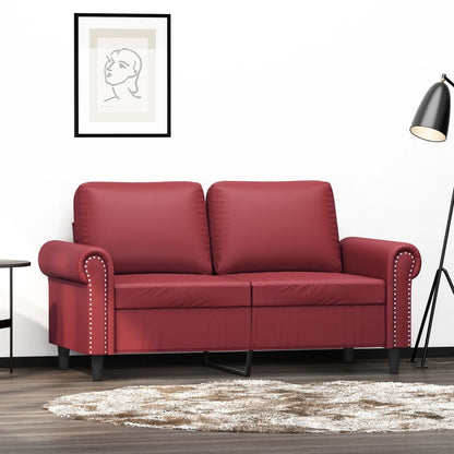 2-Sitzer-Sofa Weinrot 120 cm Kunstleder