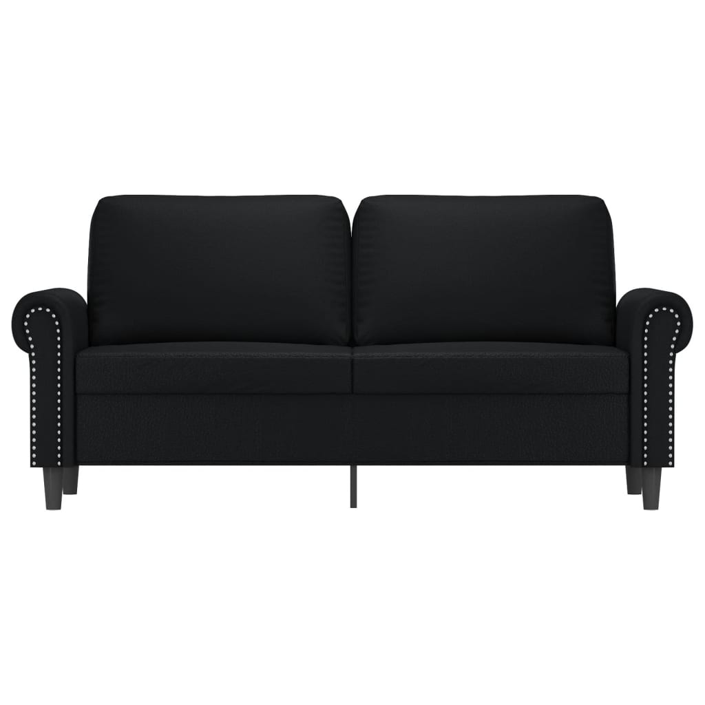 2-Sitzer-Sofa Schwarz 140 cm Kunstleder