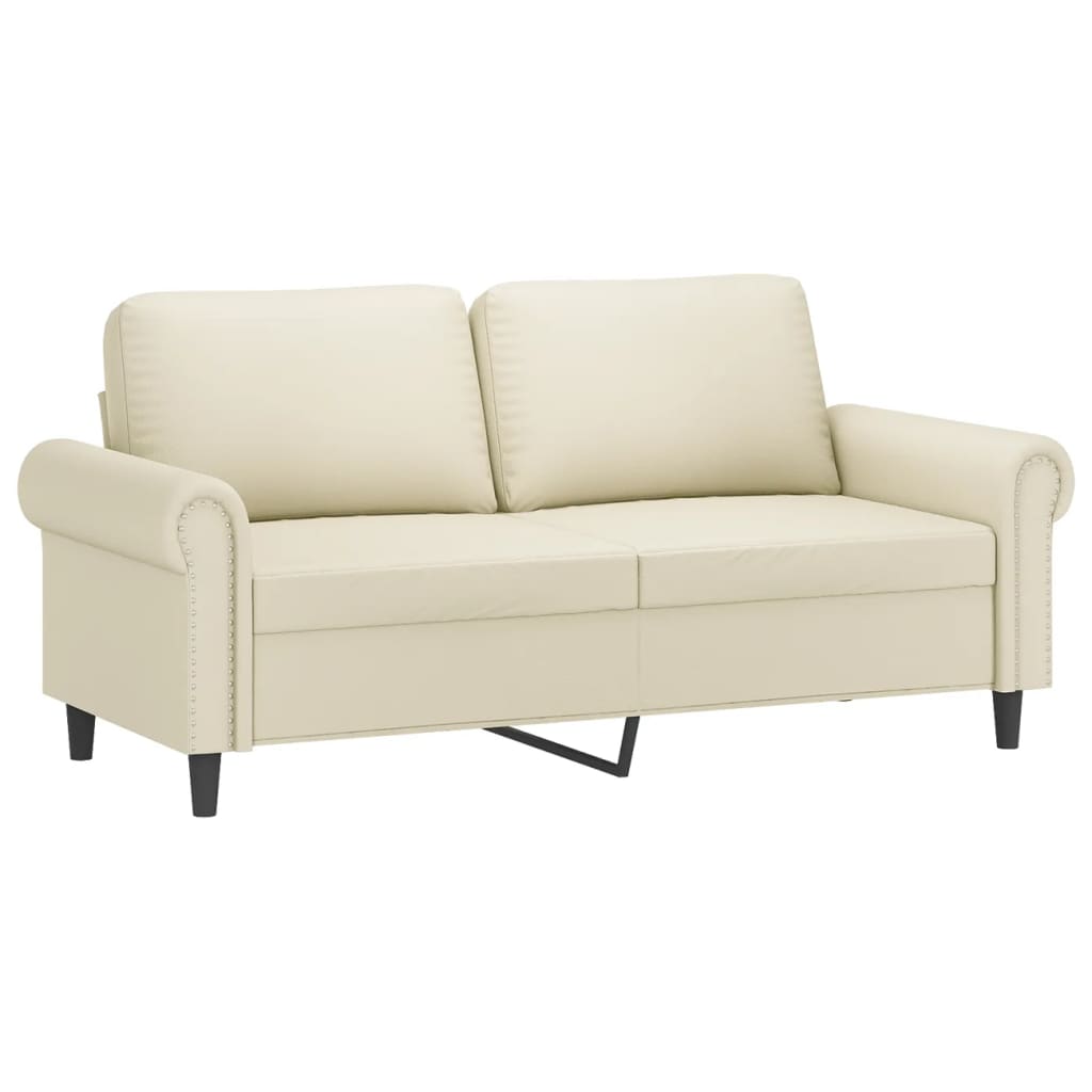 2-Sitzer-Sofa Creme 140 cm Kunstleder