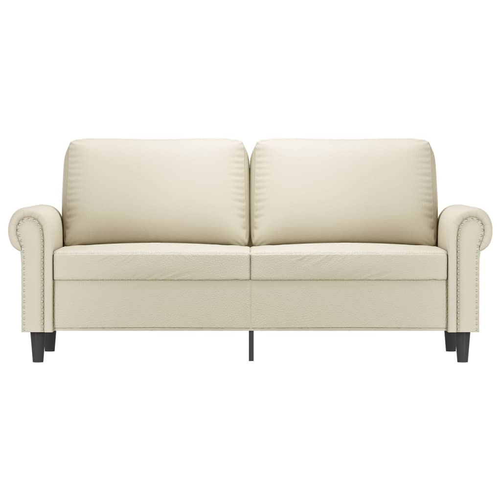 2-Sitzer-Sofa Creme 140 cm Kunstleder