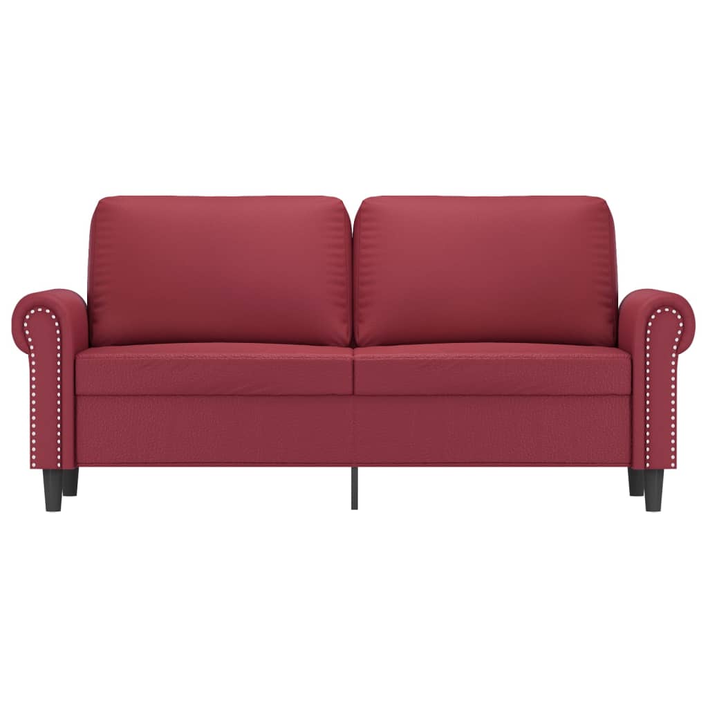 2-Sitzer-Sofa Weinrot 140 cm Kunstleder