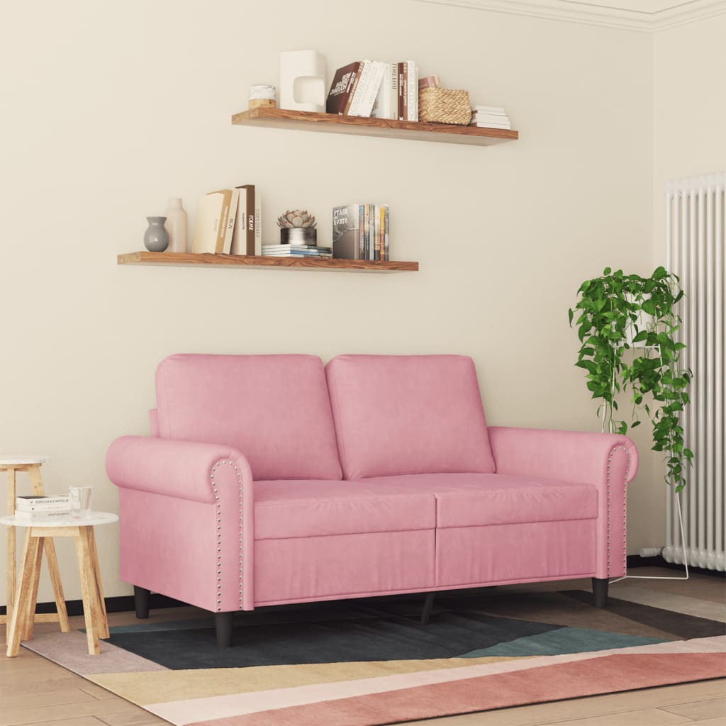 2-Sitzer-Sofa Rosa 120 cm Samt