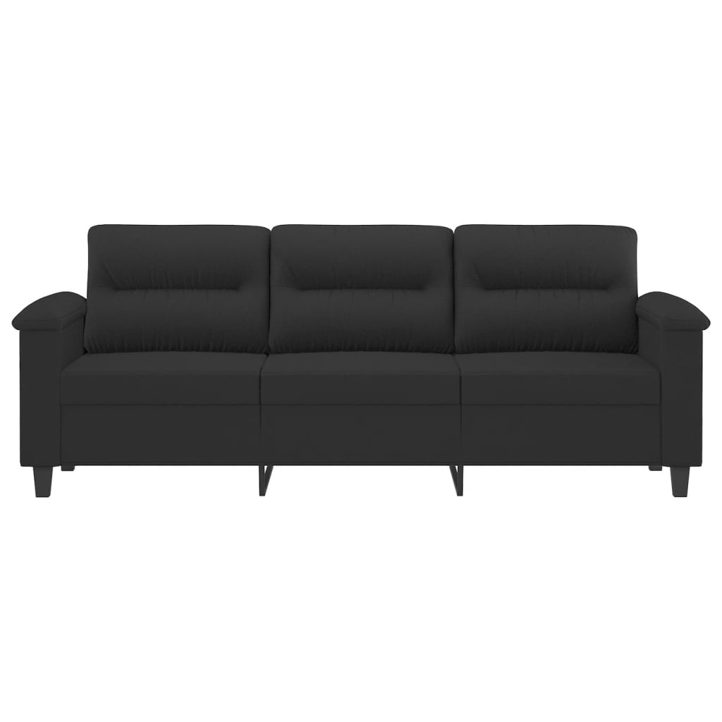 3-Sitzer-Sofa Schwarz 180 cm Mikrofasergewebe