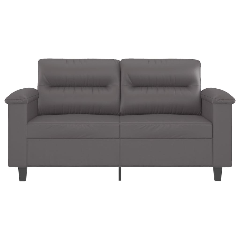 2-Sitzer-Sofa Grau 120 cm Kunstleder