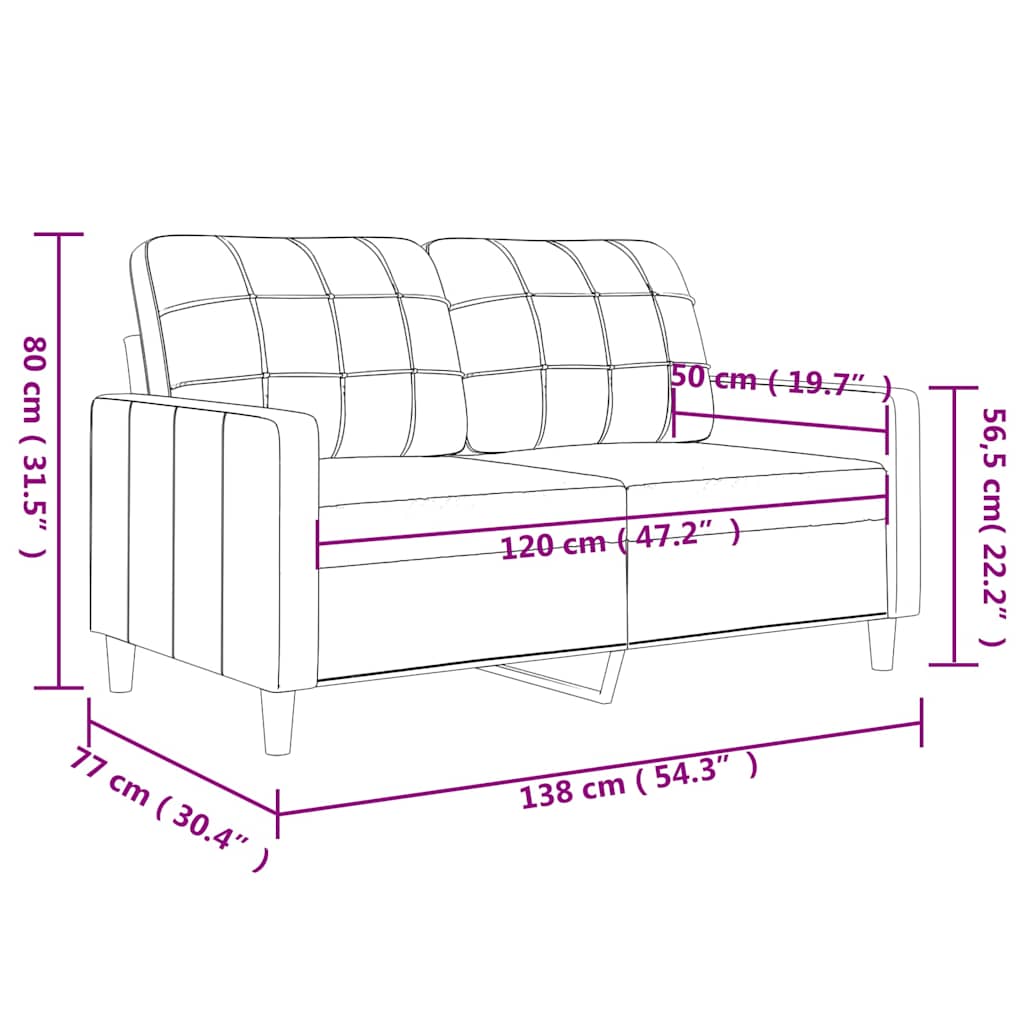 2-Sitzer-Sofa Dunkelgrau 120 cm Stoff