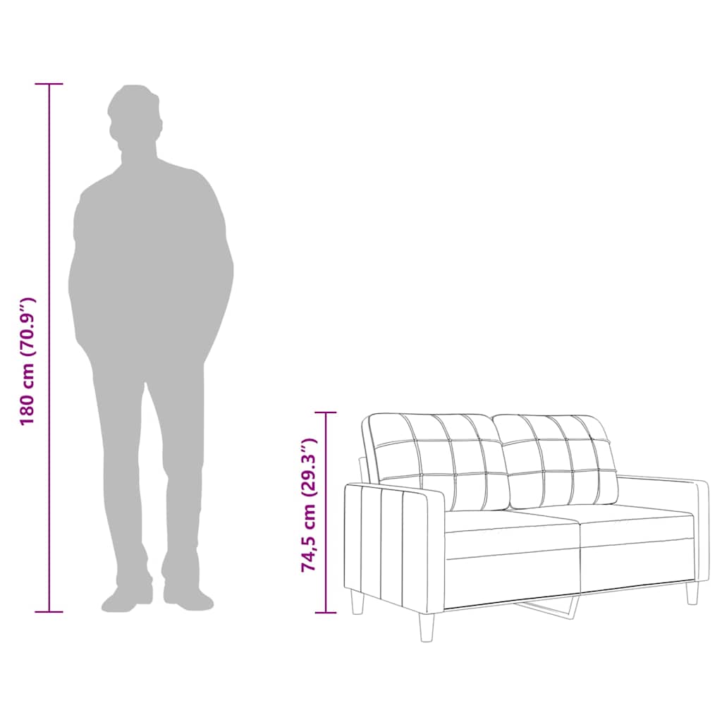 2-Sitzer-Sofa Schwarz 140 cm Stoff