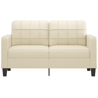 2-Sitzer-Sofa Creme 140 cm Kunstleder